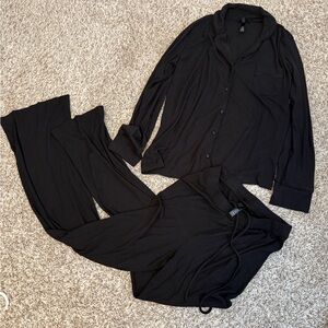 Skims Black Pajama Set
